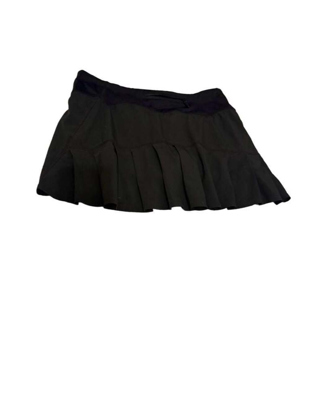 Lululemon athletica Street Tennis Skirt Women's 8 tall Black Pull-On Zip-Pocket